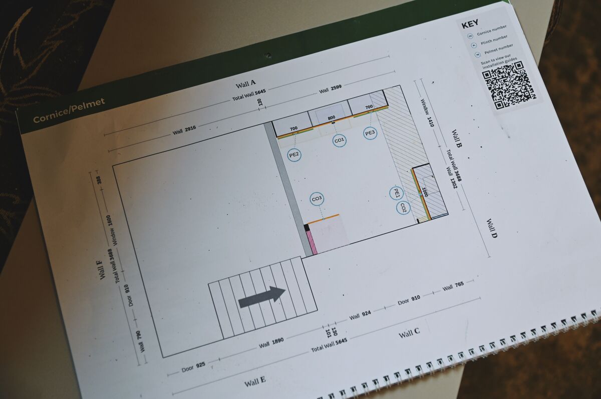 Kitchen floor plan used to plan a Glenrothes renovation