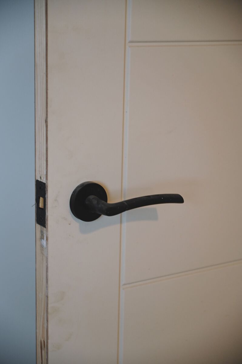 New internal door with black lever handle fitted in Glenrothes